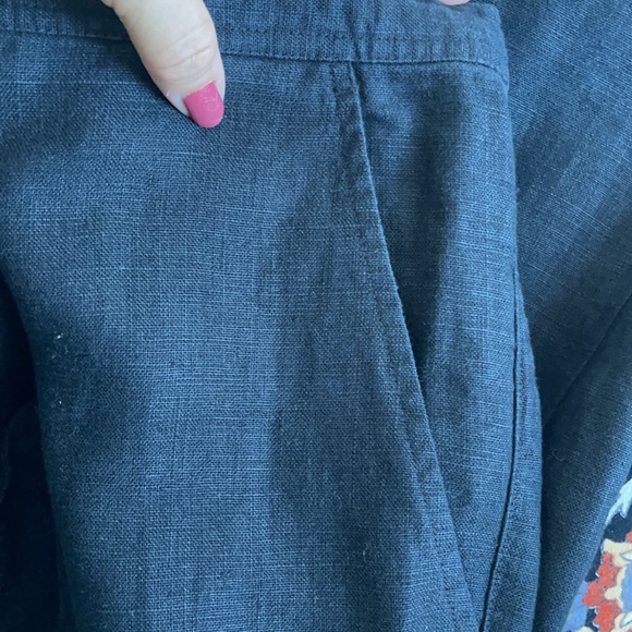 French connection plus size small linen wide leg  black pant. - Picture 8 of 8